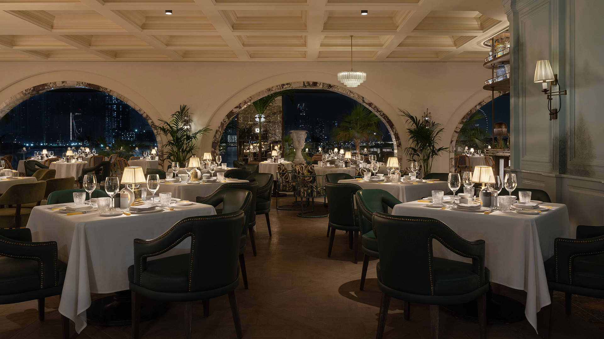 Ristorante Loren Palm Jumeirah restaurant interior fit-out and MEP works featuring Italian-inspired interiors, elegant archways, and indoor and outdoor dining spaces Photo Credit: Natelee Cocks