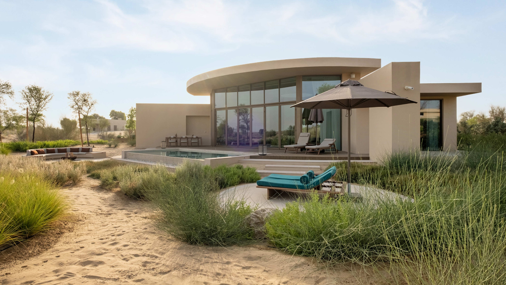 Bab Al Shams Desert Resort Dubai luxury hospitality interior fit-out, outdoor pool fitout, MEP works and design & build construction by ARCO Group