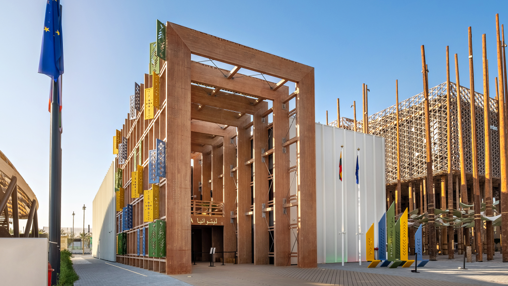 Lithuania Pavilion at Expo City Dubai featuring turnkey pavilion construction, interior fit-out, equipment installation, dismantling, and decommissioning works delivered by ARCO Group for Expo 2020 Dubai.